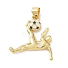 Football Theme Brass Enamel Pendants KK-A303-01D-G-1