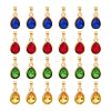 Unicraftale 24Pcs 4 Color Faceted Glass Pendant PALLOY-UN0001-19-1