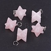 Natural Rose Quartz Pendants X-G-E398-02L-2