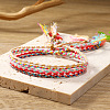 5Pcs 5 Colors Cotton Woven Braided Cord Bracelets Set PW-WG19598-06-1