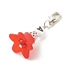 Frosted Flower Transparent Acrylic Pendant Decoration HJEW-JM00628-04-6