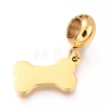 Ion Plating(IP) 304 Stainless Steel European Dangle Charms STAS-O097-19G-A-2