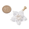 Christmas Snowflake Shell Pearl & Glass Pendant Decorations HJEW-TA00185-3