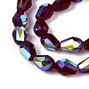 Transparent Electroplate Glass Beads Strands EGLA-N023-6x8mm-A10-3