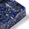 Resin with Natural Lapis Lazuli Chip Stones Ashtray DJEW-F015-04B-2