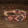 Bohemian Style Glass Bead Braided Bracelets ZD3902-3-1