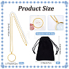 2Pcs Flat Round 5X Magnifying Glass Pendant Necklaces NJEW-SP0001-03G-2