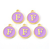 Golden Plated Alloy Enamel Charms X-ENAM-S118-10F-2