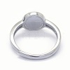 Anti-Tarnish Rhodium Plated 925 Sterling Silver Finger Ring Components STER-E061-01C-P-5