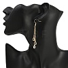 Brass Glass Teardrop Dangle Earrings EJEW-JE06579-3