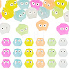 18Pcs 6 Colors Luminous Resin Owl Display Ornaments DJEW-TAD0001-02-1