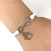 Infinity & Paw Print & Word Love Alloy with Suede Cord Charm Bracelets FS-WG0006A-07-2