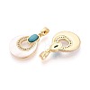 Synthetic Turquoise with White Shell Pendants KK-N287-11G-01-2