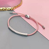 304 Stainless Steel & Braided Cotton Cord Slider Bracelets FS-WG628A0-05-1