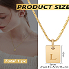 1Pc Stainless Steel Letter Rectangle Pendant Necklaces NJEW-LP0001-34L-G-2