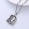 Cool Titanium Steel Old Man Pendant Necklaces for Hip-hop Style Elderly at Bars HC4975-3