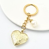 Brass Locket with Acrylic Pearl Pendant Keychains KEYC-YW00275-02-1