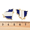 Rack Plating Brass Blue & White Enamel Nicaragua Map Links Connector Charms KK-S379-25G-3