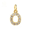 Brass Cubic Zirconia Pendants with Jump Rings FIND-PW0024-09O-1