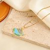Ocean 304 Stainless Steel Enamel Whale Pendant Necklaces for Women WG3A0C9-01-2