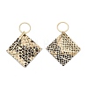 Brass with PU Leather Pendants FIND-Z048-08C-KCG-1