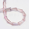 AB-Color Plated Transparent Glass Bead Strands X-GLAA-R170-4x8-04B-3