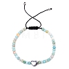 Natural Flower Amazonite Braided Bead Bracelets for Women PW-WGAE96F-10-1