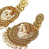 Bohemian Style Alloy Resin Bell with Flat Round Chandelier Earrings FS-WG374F0-04-3