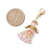 Glass Seed Beaded Angel Pendant Decoration HJEW-MZ00159-4