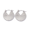 304 Stainless Steel Flat Round Thick Hoop Earrings for Women EJEW-B018-11P-1