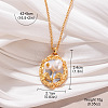 Alloy Enamel with Natural Pearl Pendant Brass Chain Necklaces FS-WGD59E5-02-1