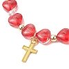 Alloy Cross Charm Bracelets BJEW-JB13490-4