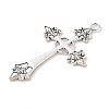 Cross Tibetan Style Alloy Big Pendants TIBEP-Q058-04AS-LF-2