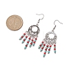 Synthetic Turquoise Beaded Chandelier Earrings EJEW-JE06192-3