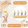 10Pcs 10 Styles Alloy Enamel Dog with Bone Pendant Decorations HJEW-YW00297-2