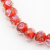 Handmade Gold Sand Lampwork Rondelle Beads Strands LAMP-L003-B-M-2