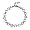 Anti-Tarnish 304 Stainless Steel Ring Link Chain Anklets AJEW-A057-02P-1