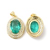 Real 16K Gold Plated Brass Micro Pave Cubic Zirconia Pendants ZIRC-L103-061G-04-1