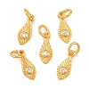 925 Sterling Silver Pave Clear Cubic Zirconia Feather Charms STER-A049-09G-1
