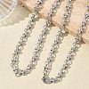 304 Stainless Steel Bar & Ring Link Chain Necklaces &  Bracelets Sets SJEW-D091-10P-3