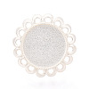 Adjustable Flower Alloy & Iron Bezel Cup Ring Base with Rotatable Tray MAK-T012-08S-2