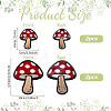 4Pcs 2 Styles Polyester Towel Embroidery Cloth Iron on Patches MUSH-FG0001-01-2