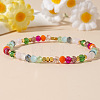 Rainbow Glass Beaded Stretch Bracelets JJ6334-2