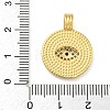 Rack Plating Brass Micro Pave Clear Cubic Zirconia Pendants KK-Z063-14G-02-3