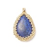 Natural Lapis Lazuli Pendants with Japanese Seed Wrapped PALLOY-MZ00101-02-1