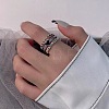 Heart Alloy Enamel Cuff Open Rings for Women FS-WG04E89-01-6