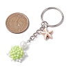 Tortoise Glass Seed Beads Pendant Keychain HJEW-MZ00105-03-3