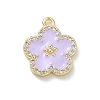 Brass Micro Pave Clear Cubic Zirconia and Enamel Pendants KK-A300-18E-1