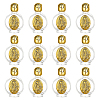 Virgin Mary Decorated Glass Empty Holy Water Bottles for Religious AJEW-WH0410-374B-1