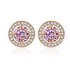 Stainless Steel with Rhinestone Stud Earrings UT4699-2-1